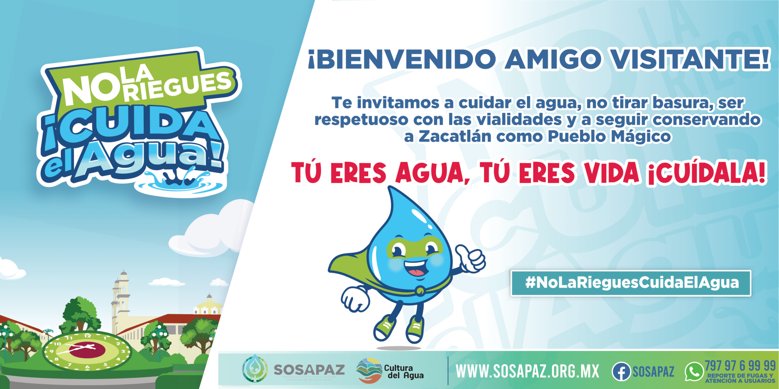 bienvenido amigo visitante. te invitamos a cuidar el agua, no tirar basura, ser respetuoso con las vialidades y a seguir conservando a Zacatlán como Pueblo Mágico. Tu eres agua, tu eres vida ¡cuíd